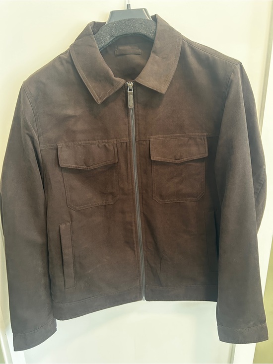 Mango Other - Mango Men's Dark Brown Faux suede zip-up jacket